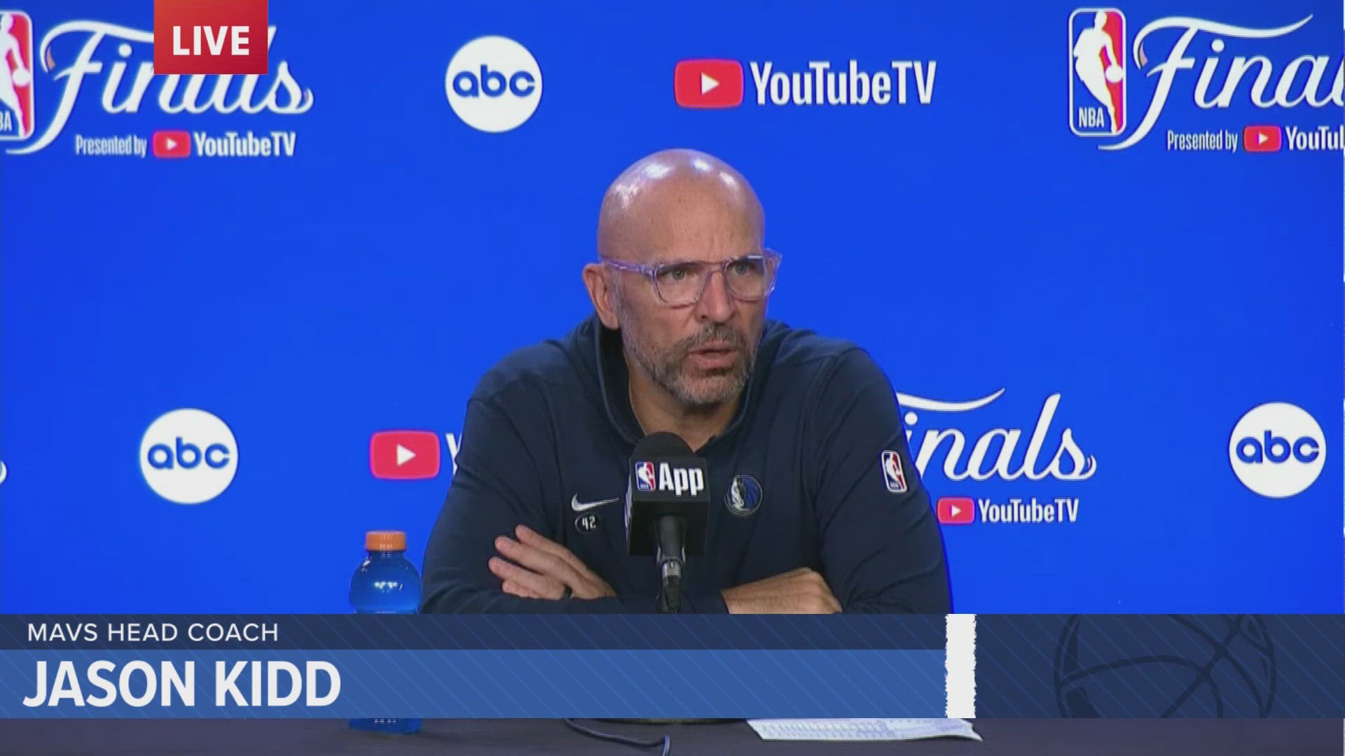 Dallas Mavericks Jason Kidd speaks after their Game 3 loss in the 2024 NBA Finals.