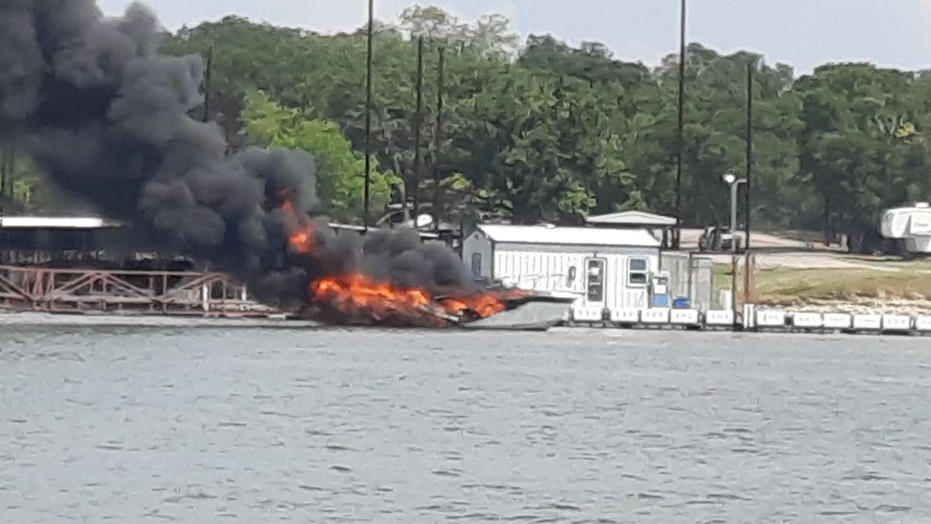 Investigators believe the boat fire started from equipment malfunction in Madill, Oklahoma.