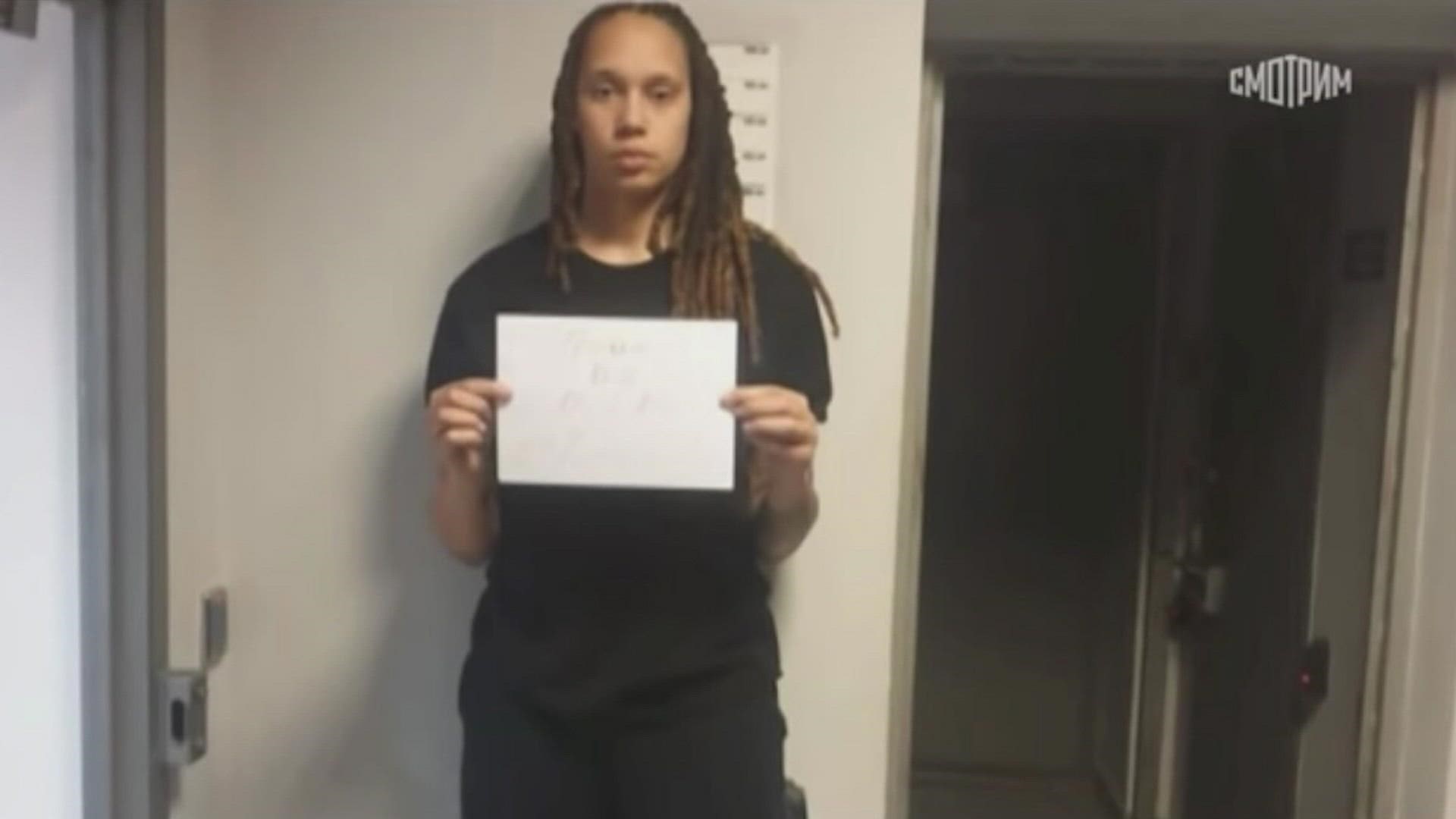Griner is said to be in good spirits after a meeting with U.S. officials.