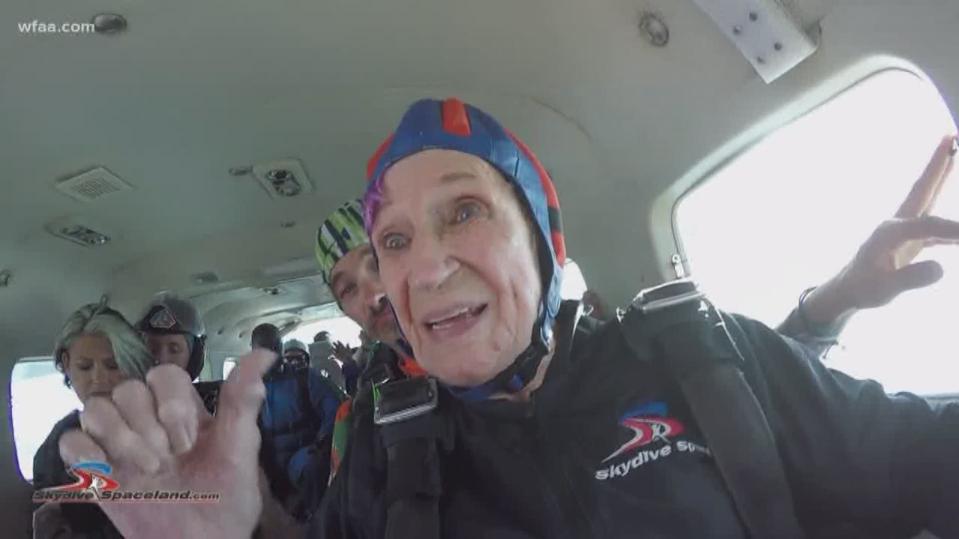 Jumping at an amazing opportunity, Dallas woman celebrates 90th birthday with skydiving