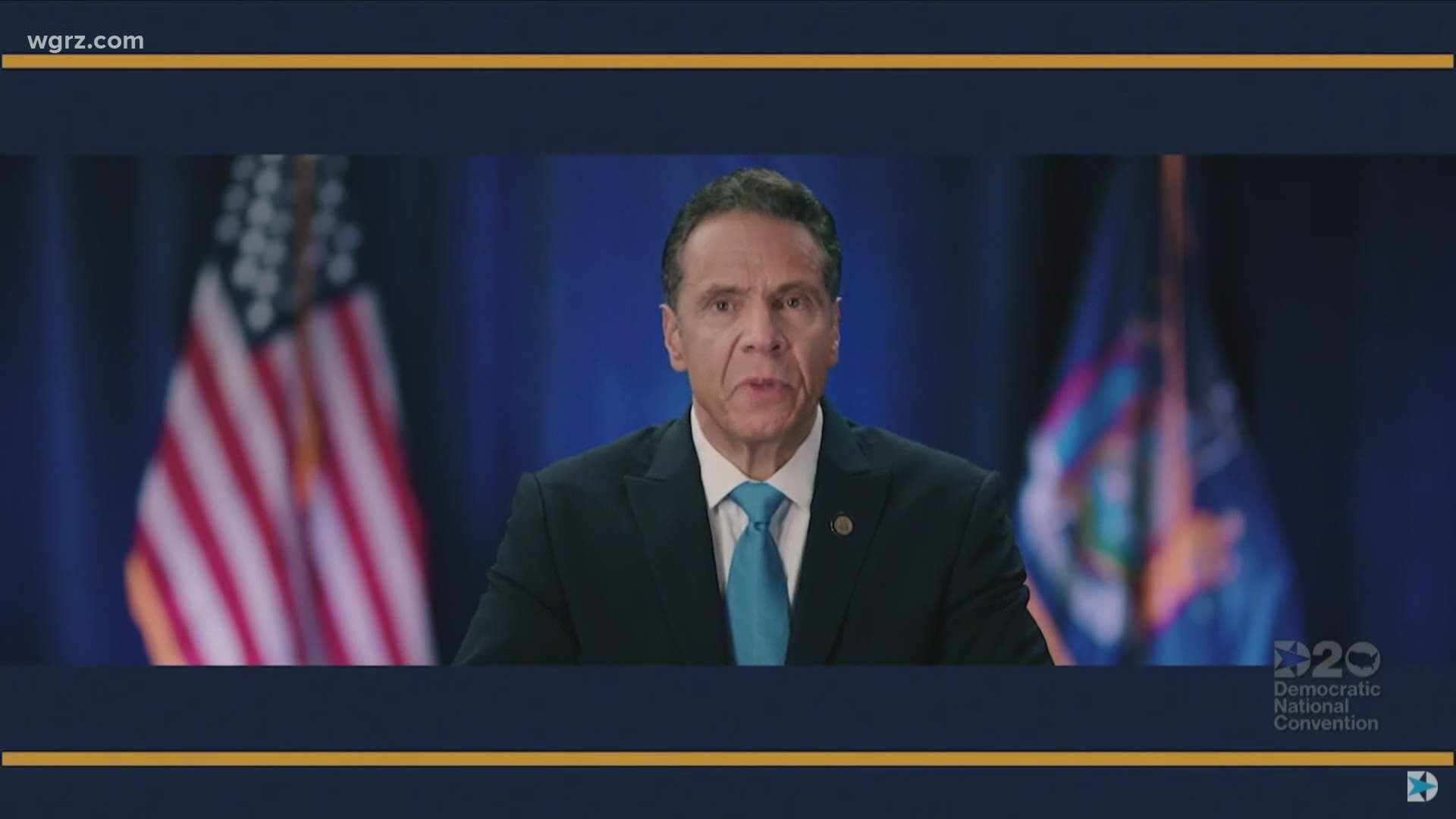 The governor touted New York State's low Coronavirus infection rate in his speech during the virtual event.