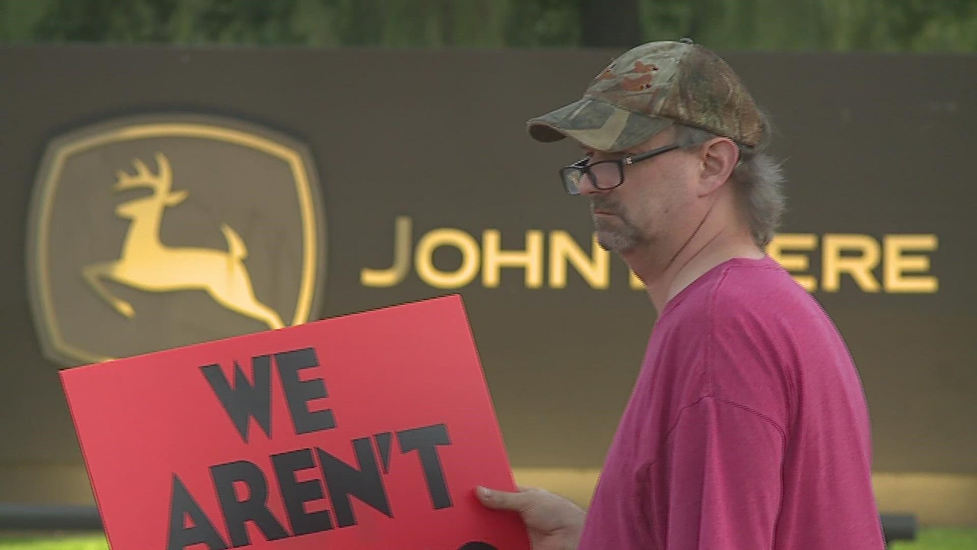 The informational picket comes after Deere employees apart of the U-A-W Union in Waterloo voted to pass strike authorization.