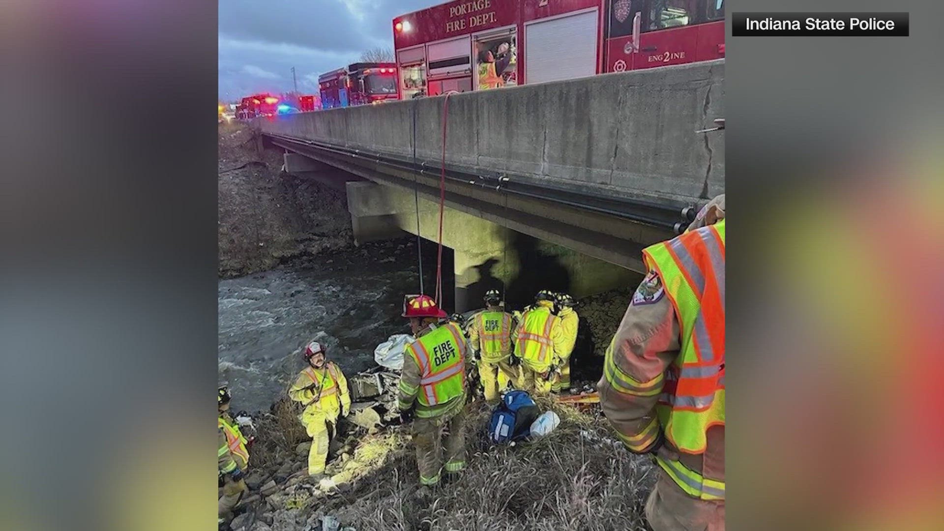 Two fishermen found the wreckage under a highway overpass.