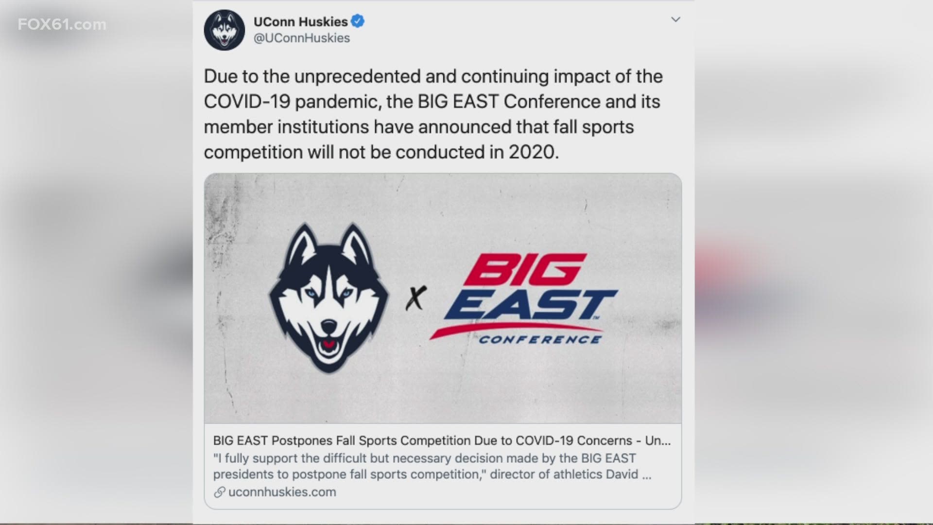 The conference made the announcement Wednesday evening. It originally canceled out of the conference competition in July.