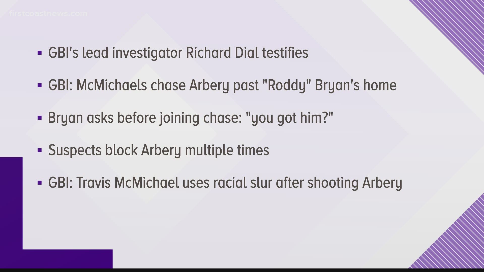 The GBI's lead investigator was the only witness to testify, and laid out step-by-step the events that unfolded on the day Arbery was shot and killed.