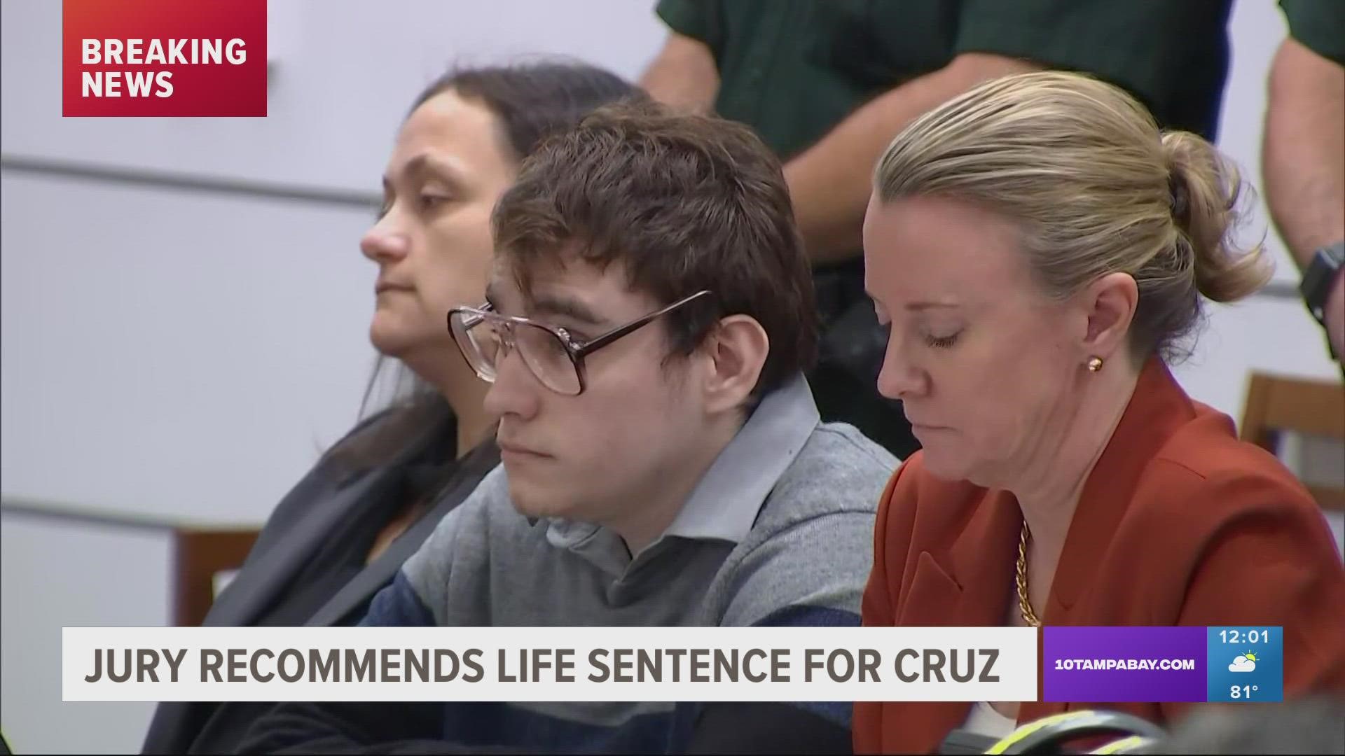 School shooter Nikolas Cruz will be sentenced to life without parole for the 2018 murder of 17 people at Parkland’s Marjory Stoneman Douglas High School.
