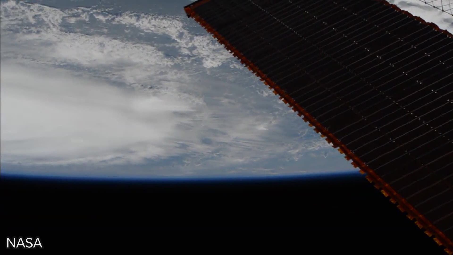 Cameras outside the International Space Station captured this view of Hurricane Dorian as it continued to batter the Bahamas in the Atlantic. As of 12:30 p.m., the storm had 155-mph winds and is a Category 4.