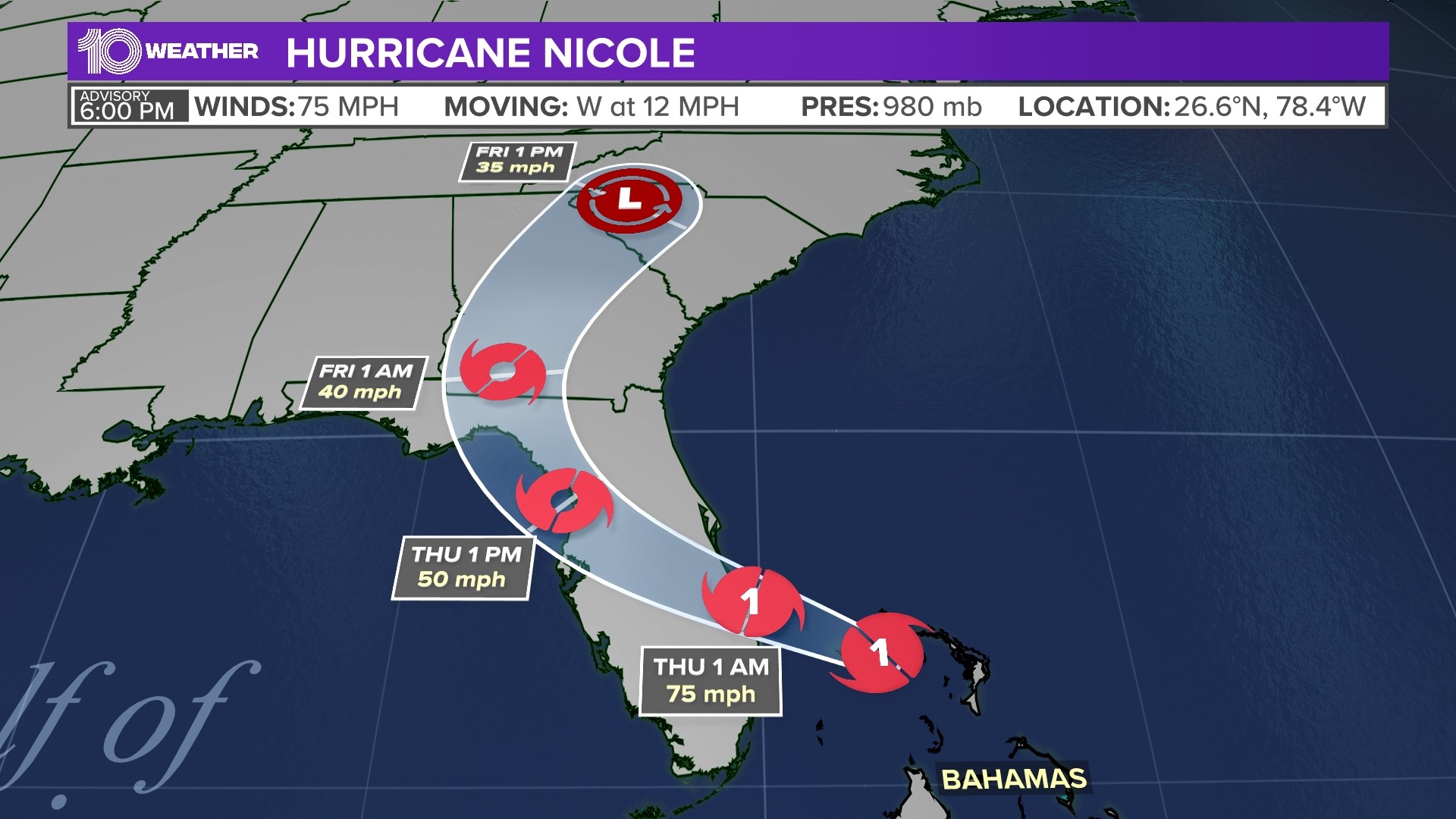 Hurricane Nicole To Lash Florida With Heavy Rain, Wind | Khou.com