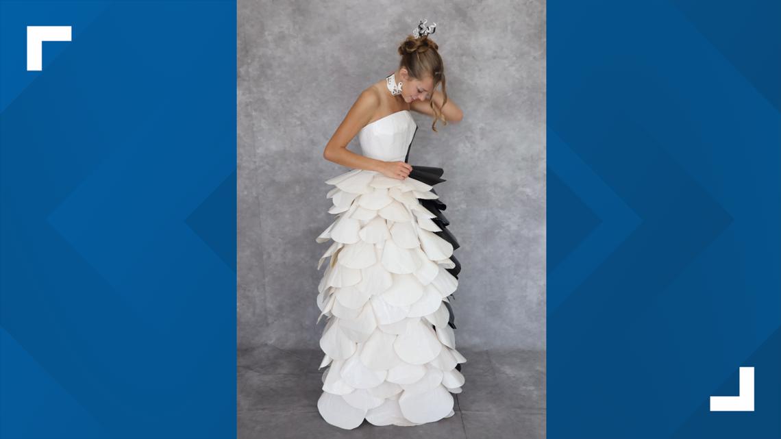 Florida teen's duct tape dress inspired by Yin and Yang