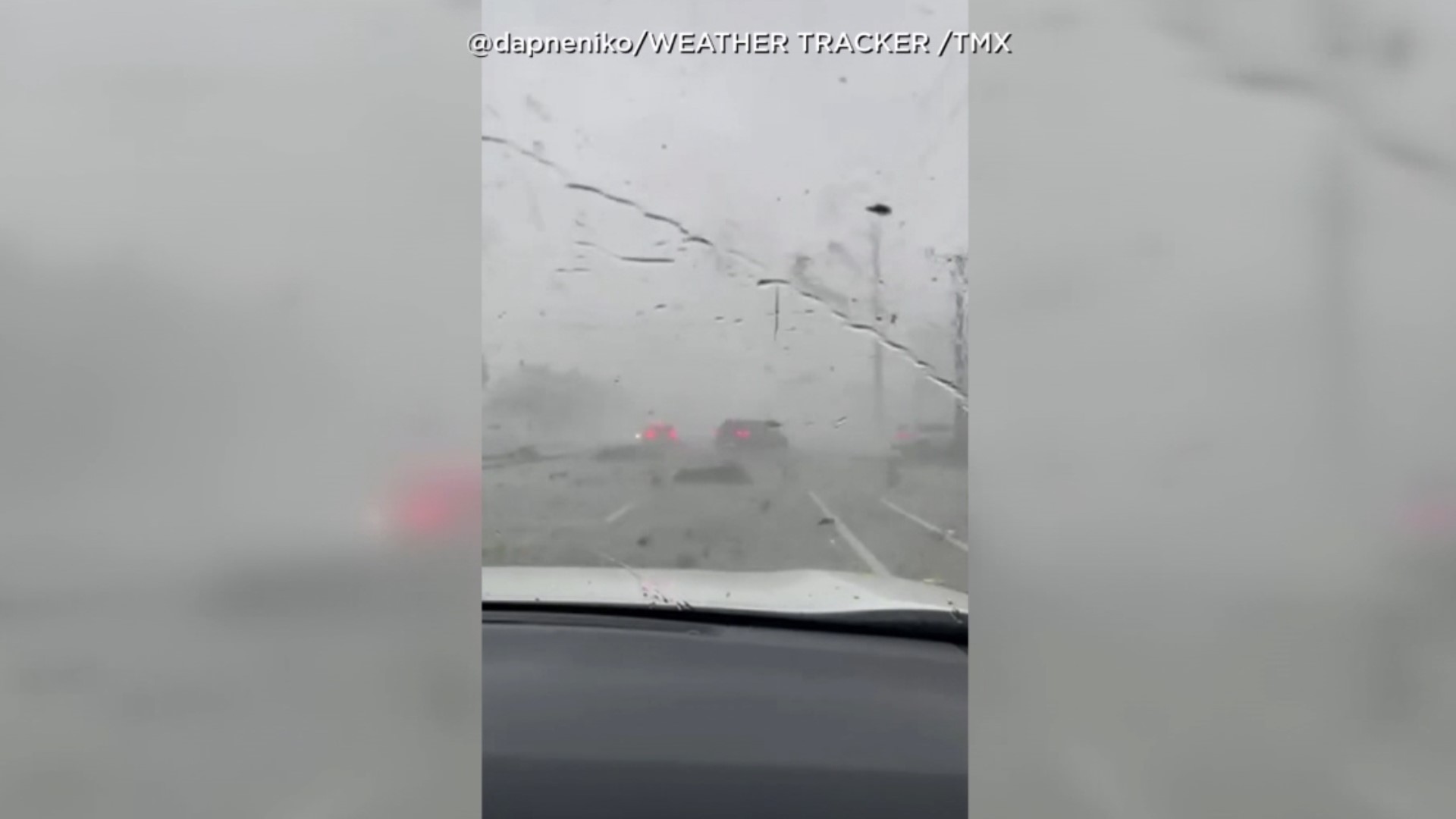 One vehicle was completely flipped over as the tornado moved everything that was in its path.