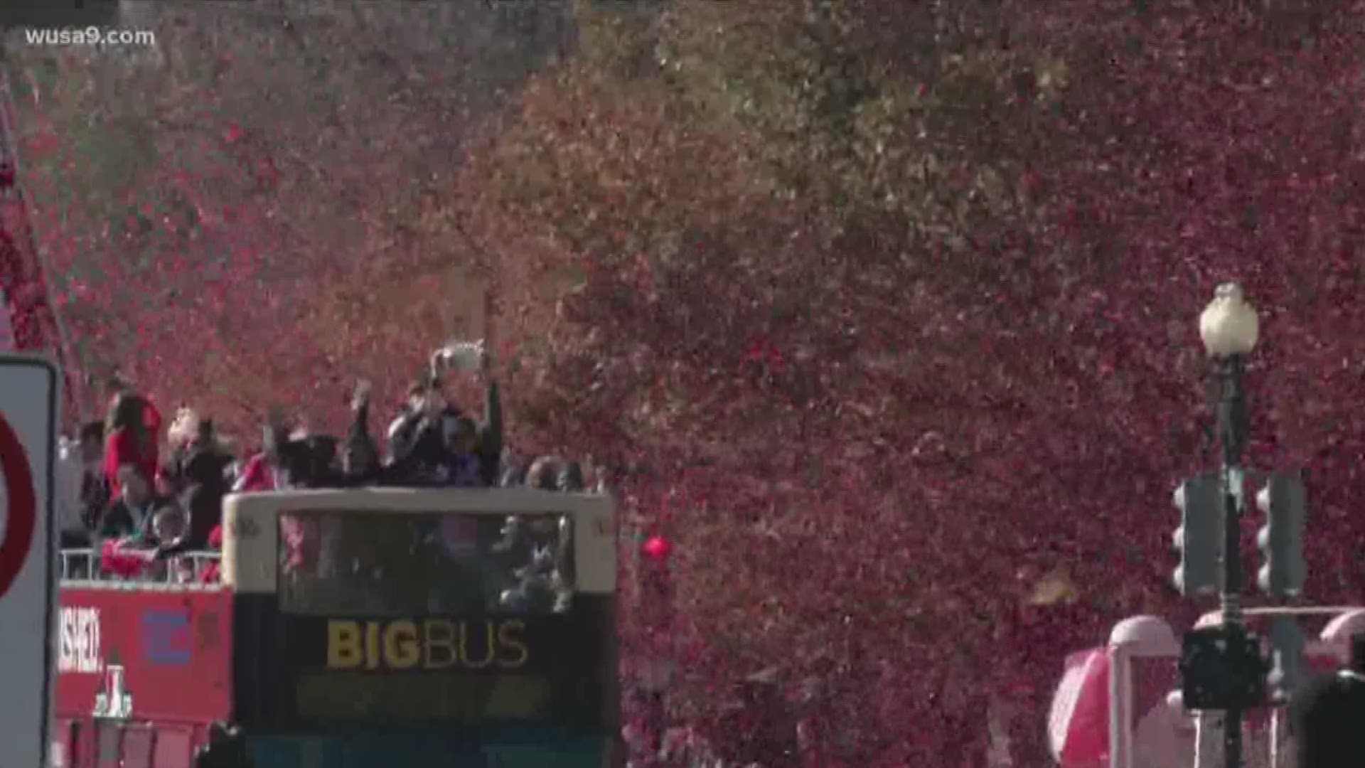 As they hoist the Commissioners Trophy in the air, red confetti fell from the sky.