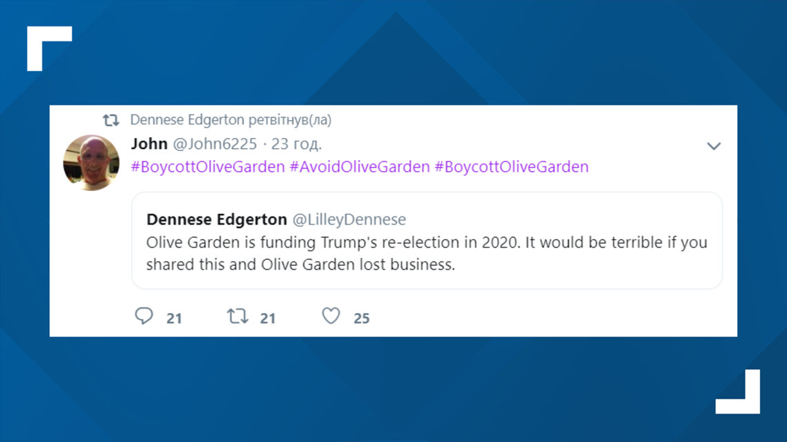 Verify Did Olive Garden Contribute Towards Trump S 2020