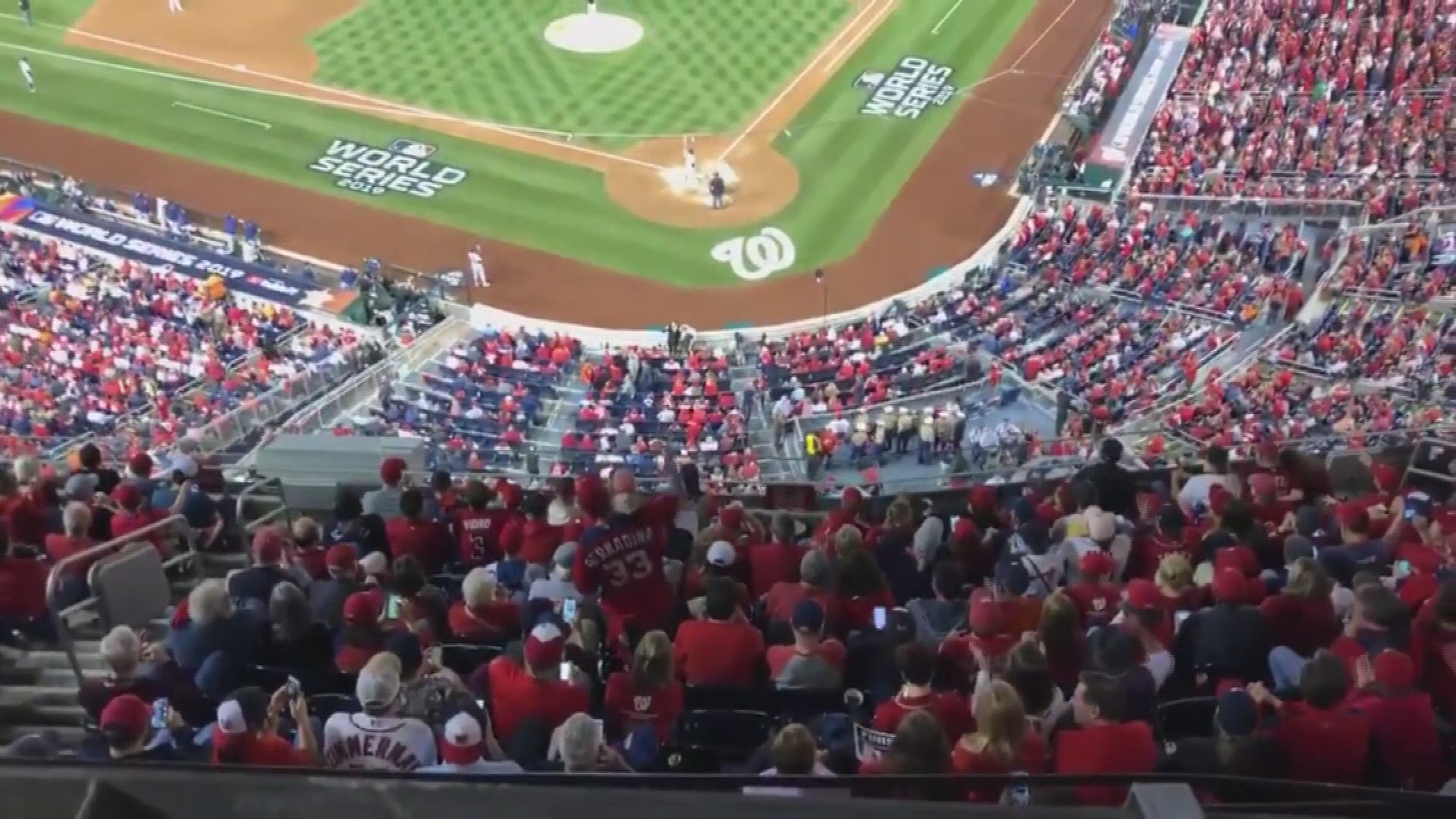 President Trump attended Game 5 of the World Series on Sunday. The crown at Nationals Park erupted in chants, yelling "lock him up!"