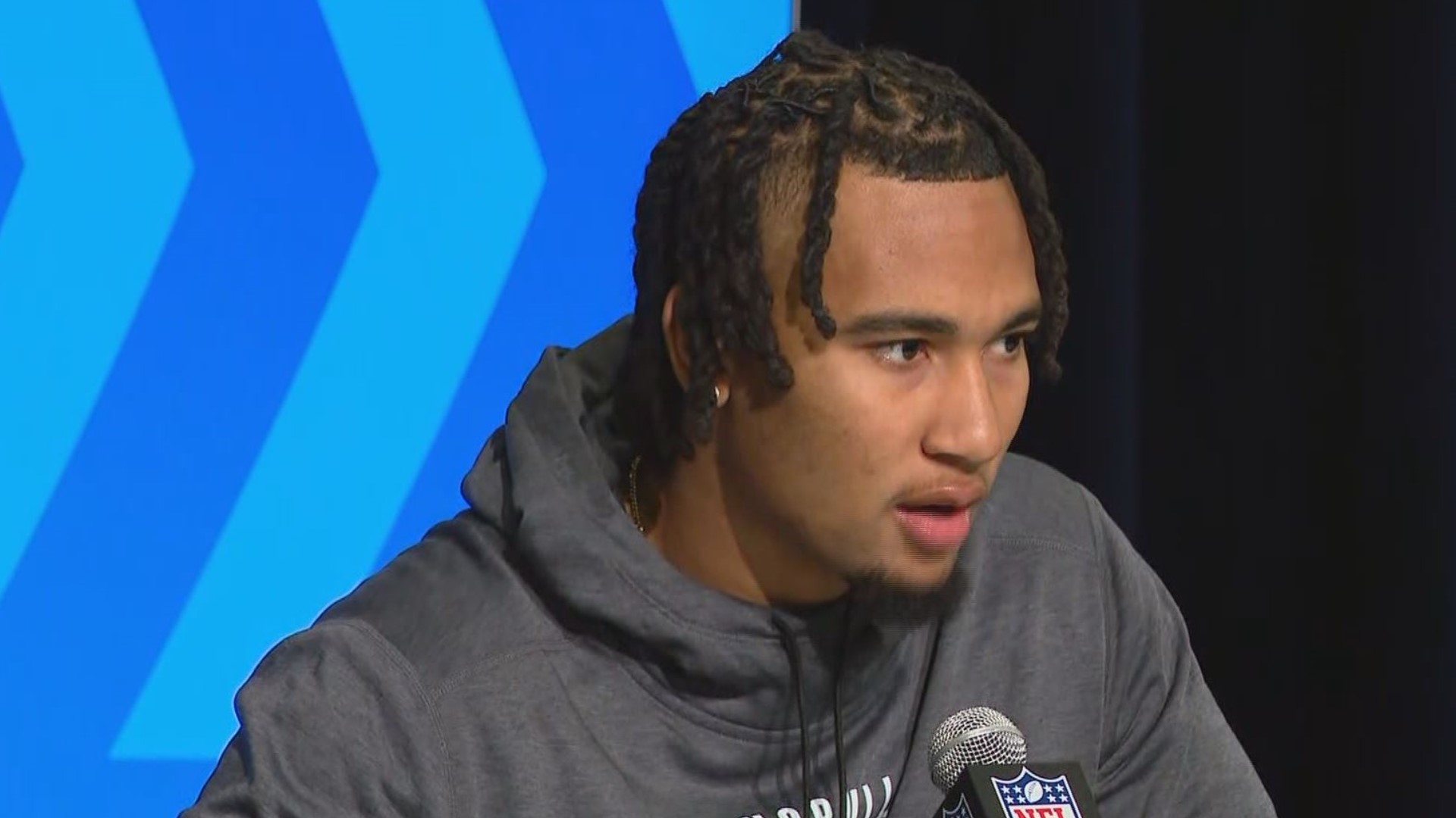 CJ Stroud spoke to reporters on Friday at the NFL Draft Combine.