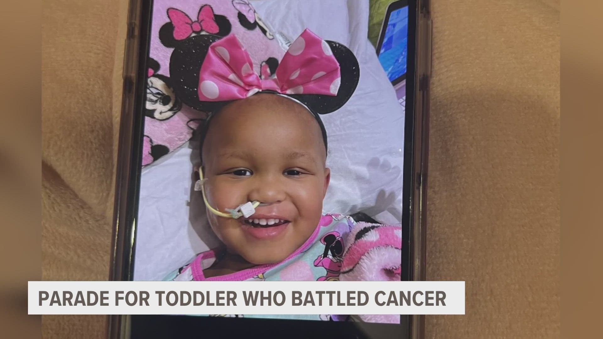 She is only two years old and is just home from the hospital after finishing her cancer treatment.