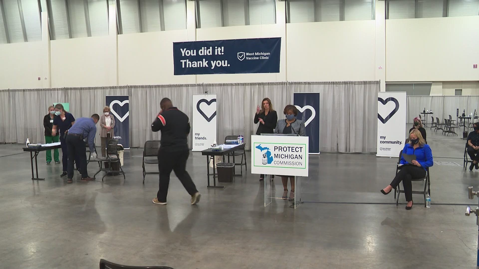 Six Grand Rapids Public school students joined Gov. Whitmer on Thursday, April 29 at DeVos Place, where they received their first dose of the Pfizer vaccine.